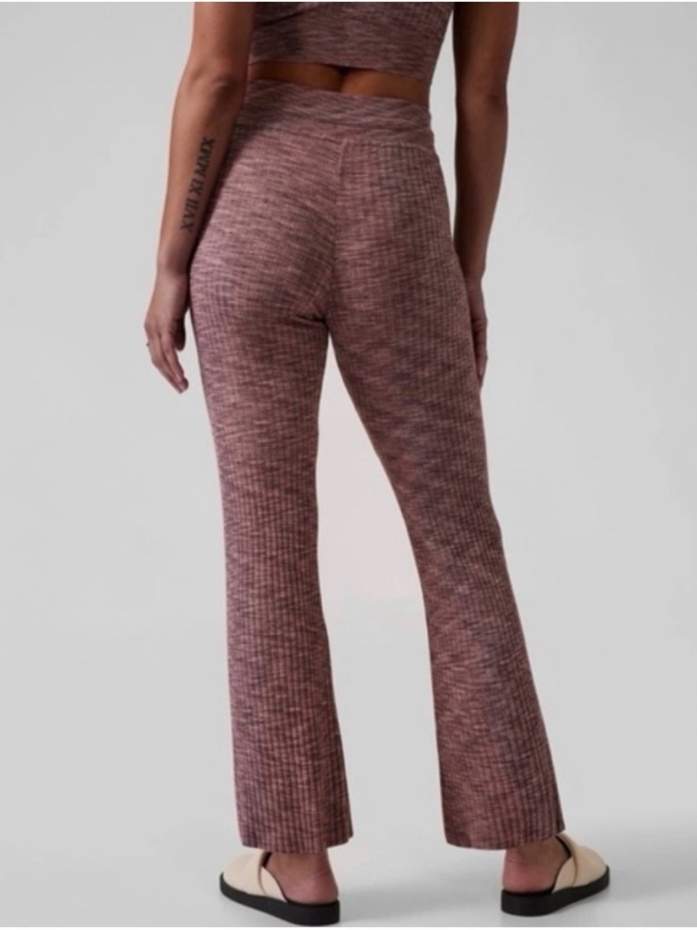 Athleta Revolve Ribbed Flare Lounge Pants in Tawny Rose - Picture 7 of 7